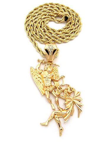 st michael the archangel gold pendant