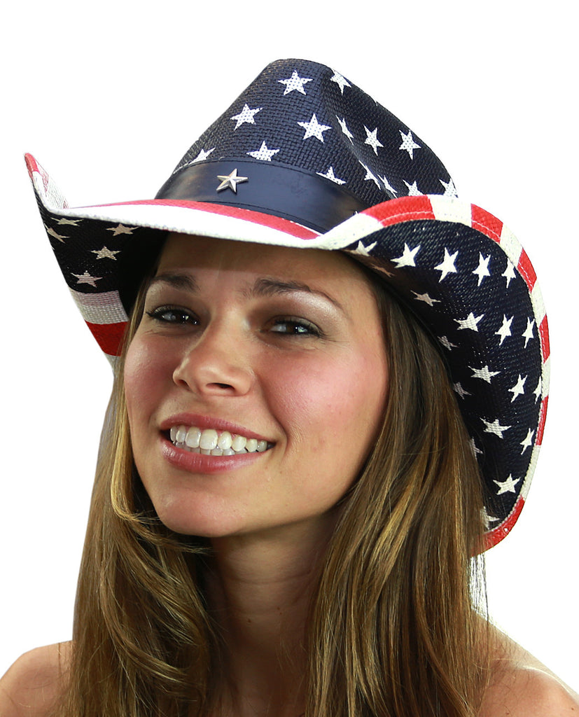 Nyfashion101 Usa American Flag Patriotic Cowboy Cowgirl Hat 9790