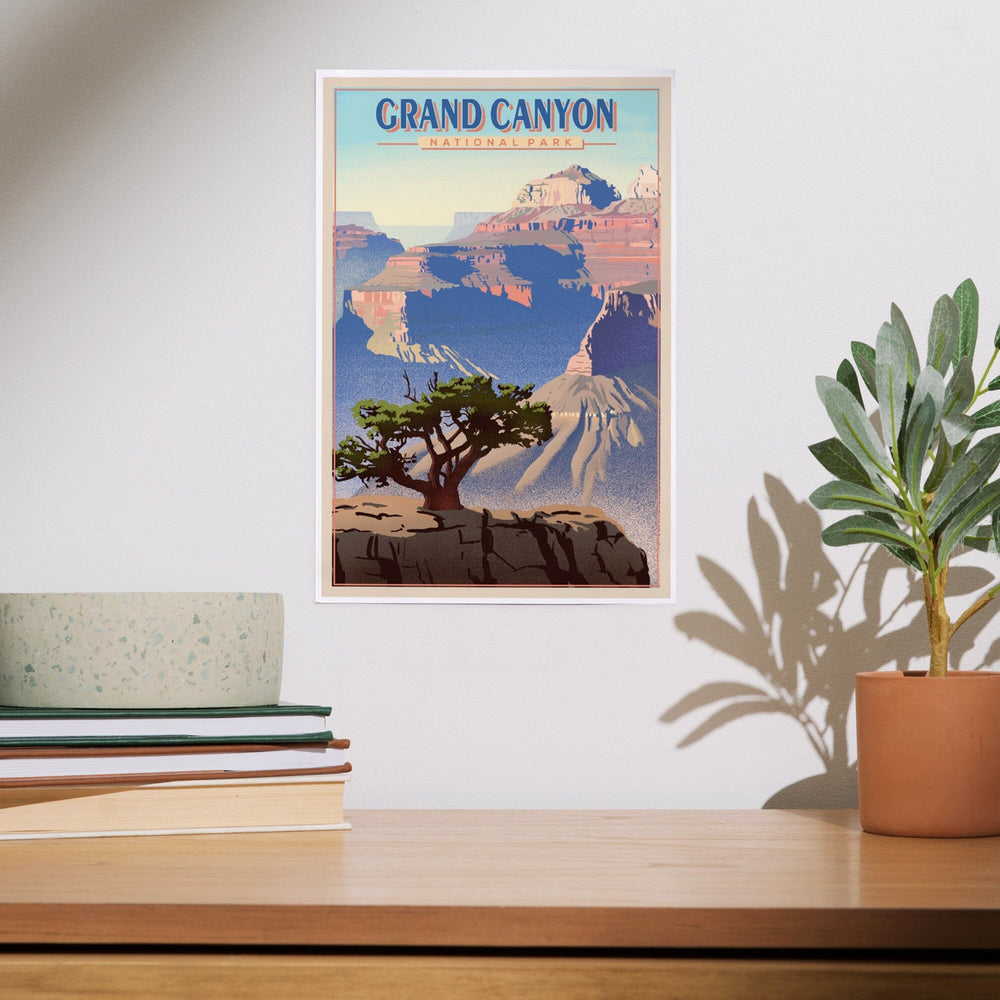 National Canyon – National Arizona, Press Lantern Grand Park, View, Lithograph Desert