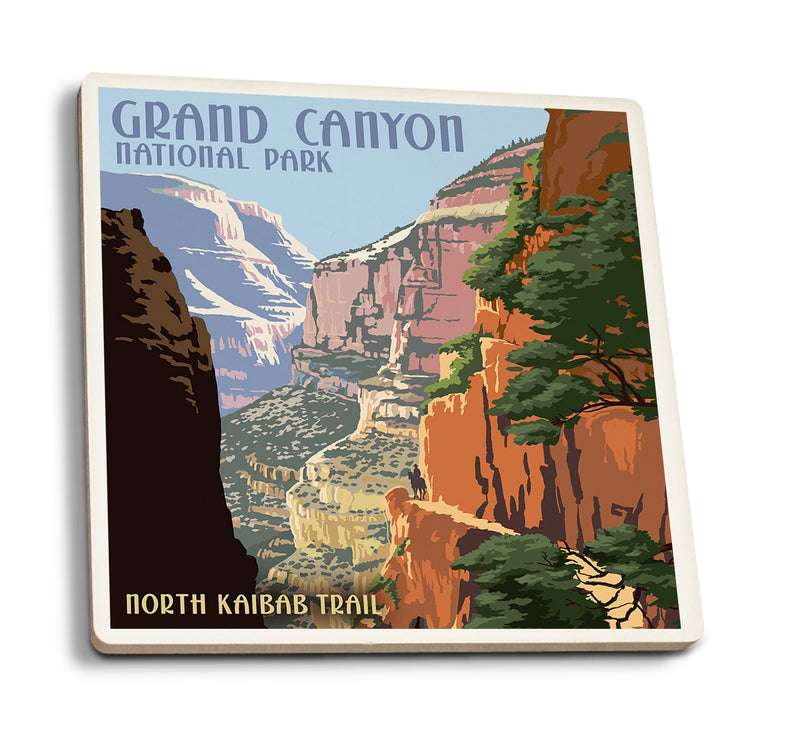 Coaster (Grand Canyon National Park, Arizona - North Kaibab Trail - Lantern Press Artwork) Coaster Nightingale Boutique Coaster Pack  Lantern Press
