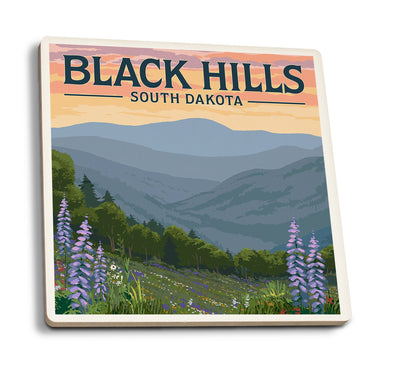 Coasters (Black Hills, South Dakota, Spring Flowers, Lantern Press Artwork) Lifestyle-Coaster Lantern Press  Lantern Press