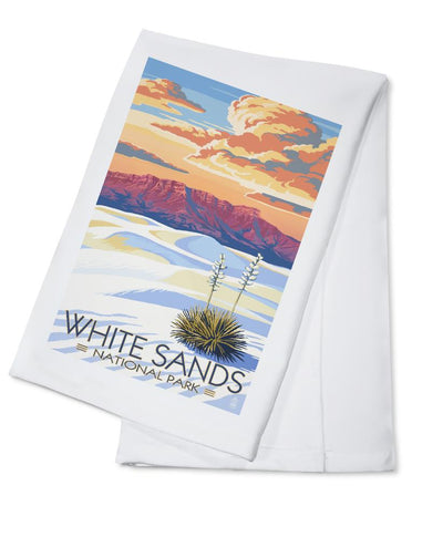 White Sands National Park, New Mexico, Sunset Scene, Lantern Press Artwork, Towels and Aprons Kitchen Lantern Press  Lantern Press