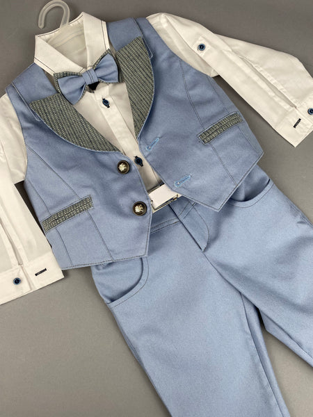 Rosies Collections 6pc Suit, Pants, Vest, Dress Shirt, Bow Tie, Belt and Hat, made in Greece,  exclusively for Rosies Collections. B20228