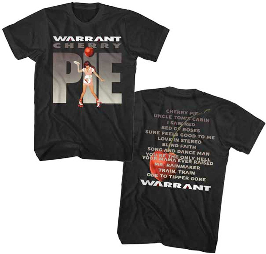 Warrant Cherry Pie Album Cover Black T Shirt Burning Airlines