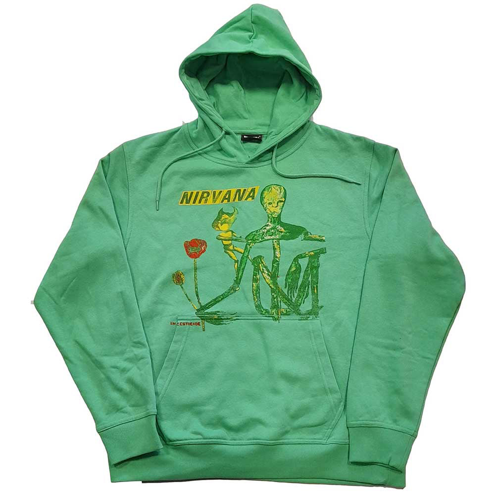 Nirvana - Incesticide - Pullover Green Hooded Sweatshirt – burning