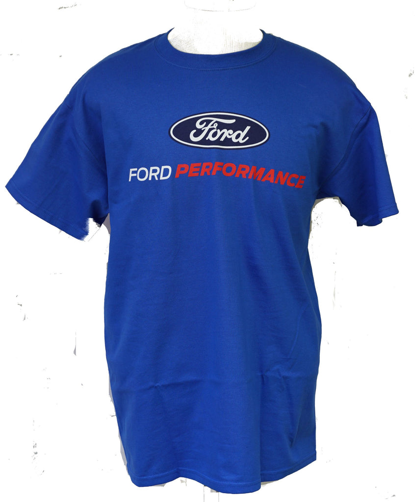 Ford performance t shirt in royal blue with oval – The Mustang Trailer