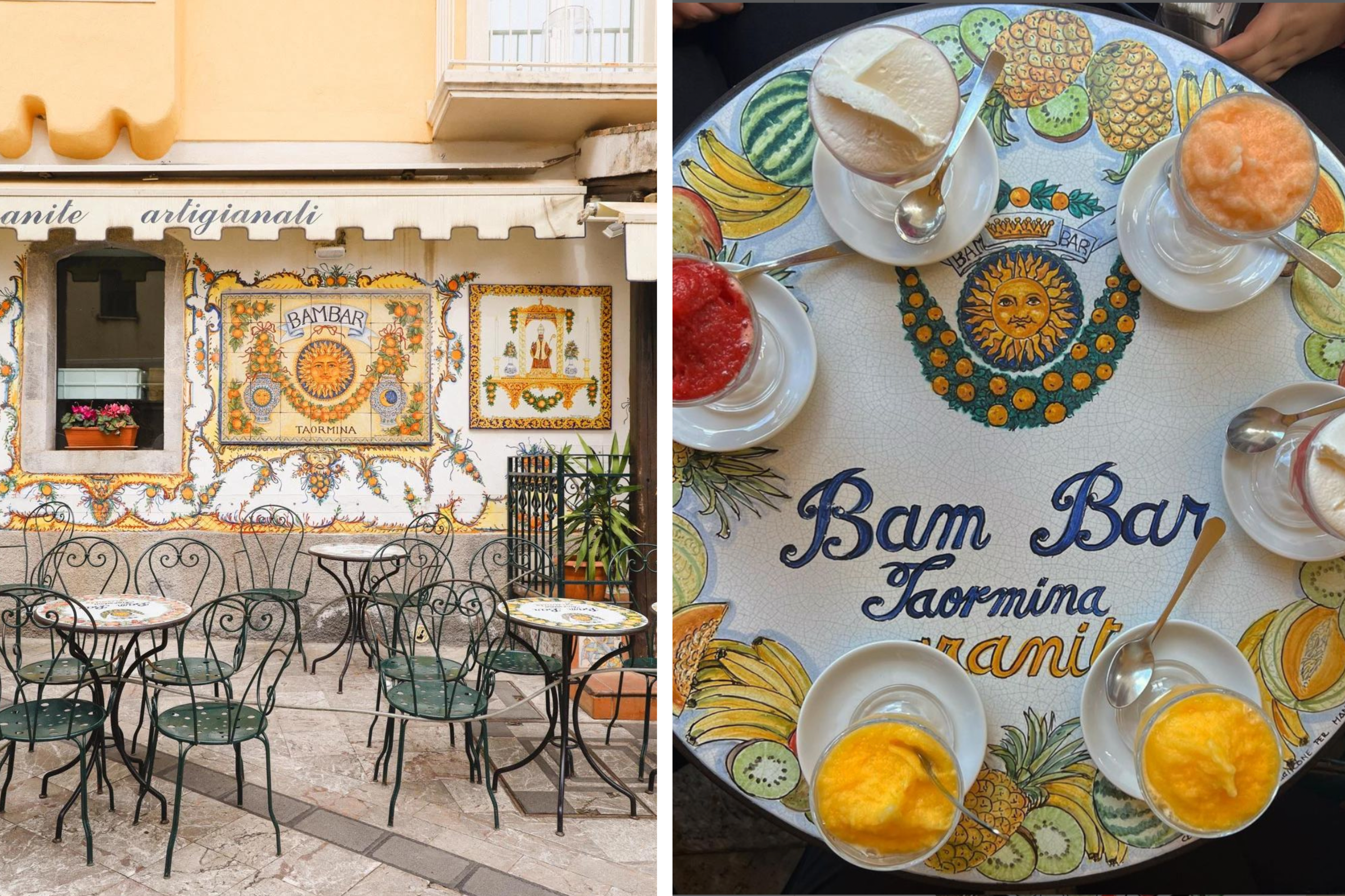 Bam Bar, Sicily. Where a scene from White Lotus was shot and serving refreshing and flavourful granita.