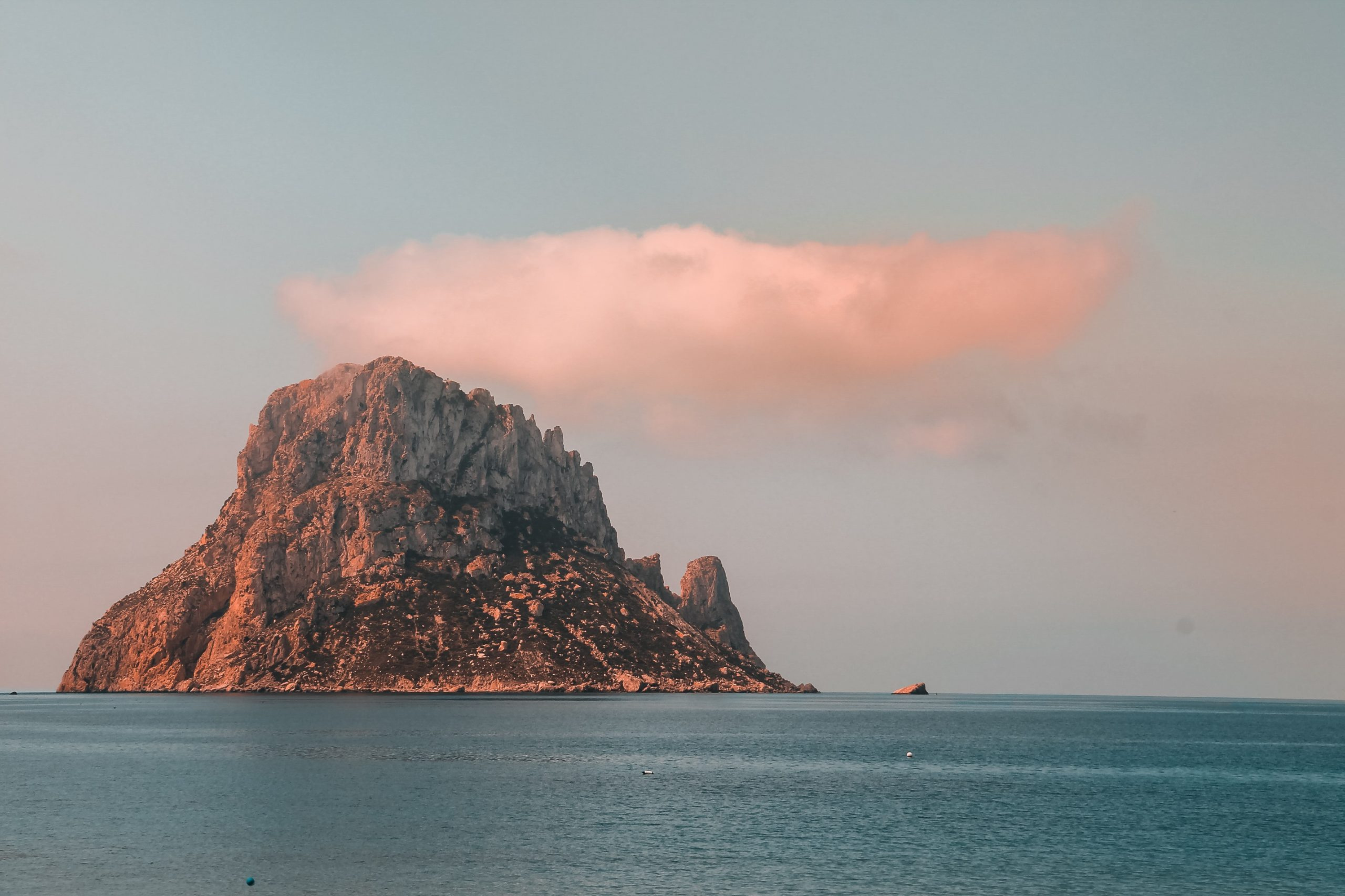 Sunset time on the beach in Ibiza, Spain