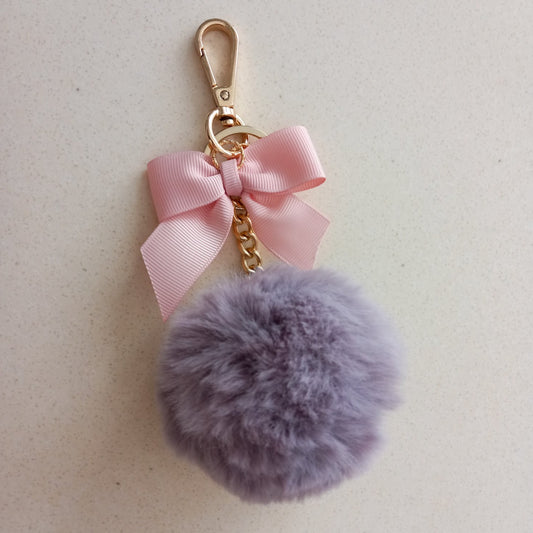 Wow Bow Fur Ball Keychain – Milx Designs