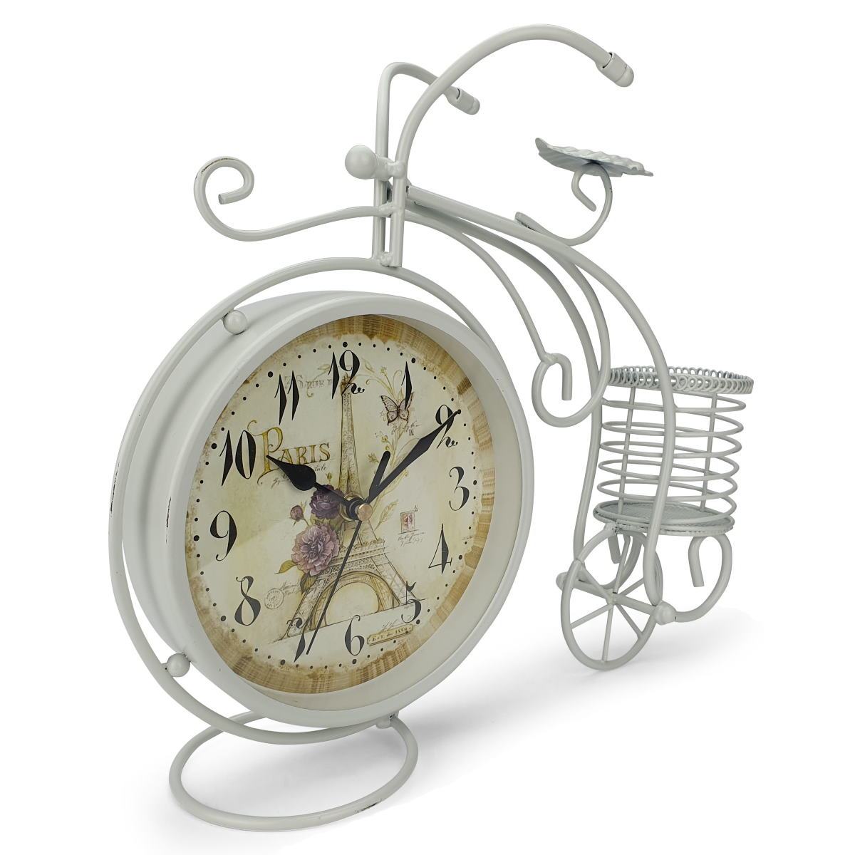 Buy Cullen Artistic Metal Bicycle Desk Clock White 32cm Online