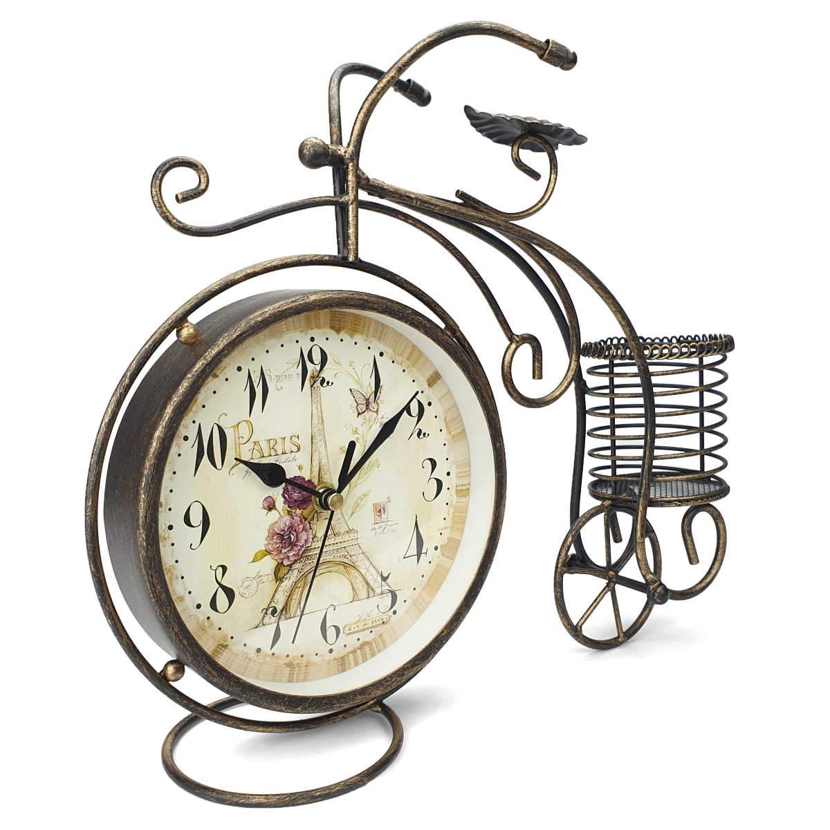 Buy Curtis Artistic Metal Bicycle Desk Clock Distressed Gold 32cm