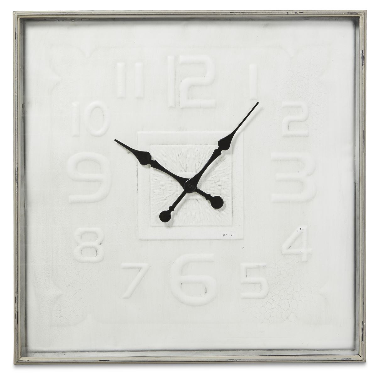 Casa Uno Square Contemporary Metal Wall Clock Antique Cream Oh Clocks