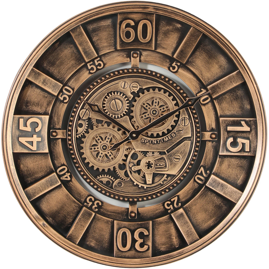 Modern Paris Industrial Black Metal Moving Gears Wall Clock – Oh Clocks