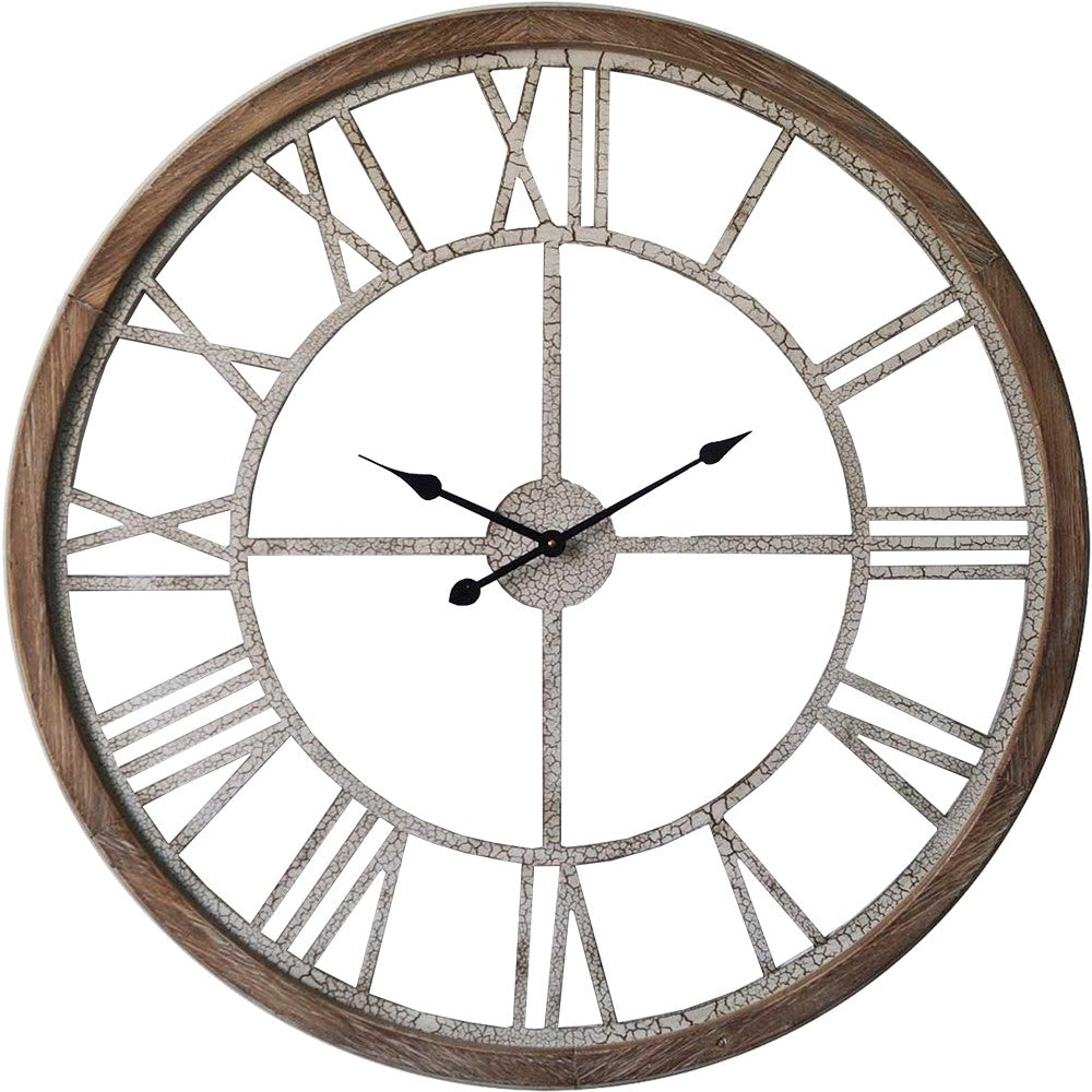 Buy XXL Hamptons Crackle Finish Floating Wall Clock 93cm Online – Oh Clocks