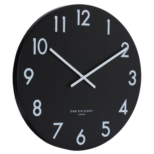 Buy One Six Eight London Jackson Wall Clock Black 30cm - Oh Clocks