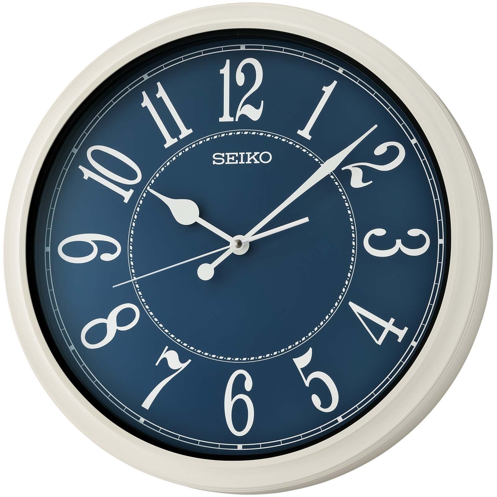Seiko Austin Outdoor Splash Resistant Wall Clock White Ash Blue – Oh Clocks
