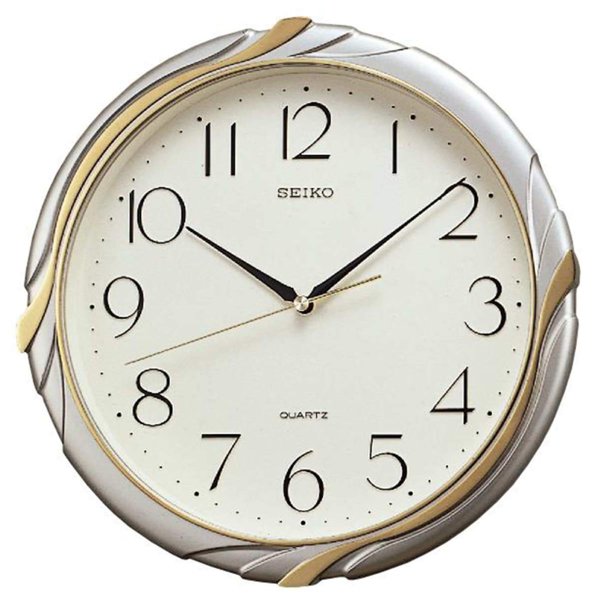 Buy Seiko Mabel Silver and Gold Wall Clock 30cm Online – Oh Clocks