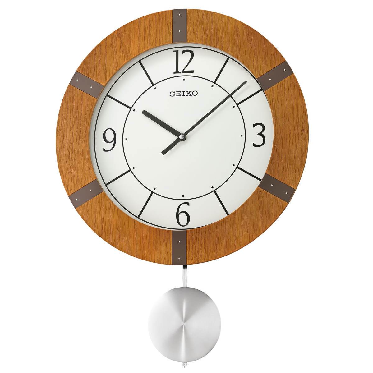 Buy Seiko Mason Wooden Pendulum Wall Clock Light Brown 55cm – Oh Clocks