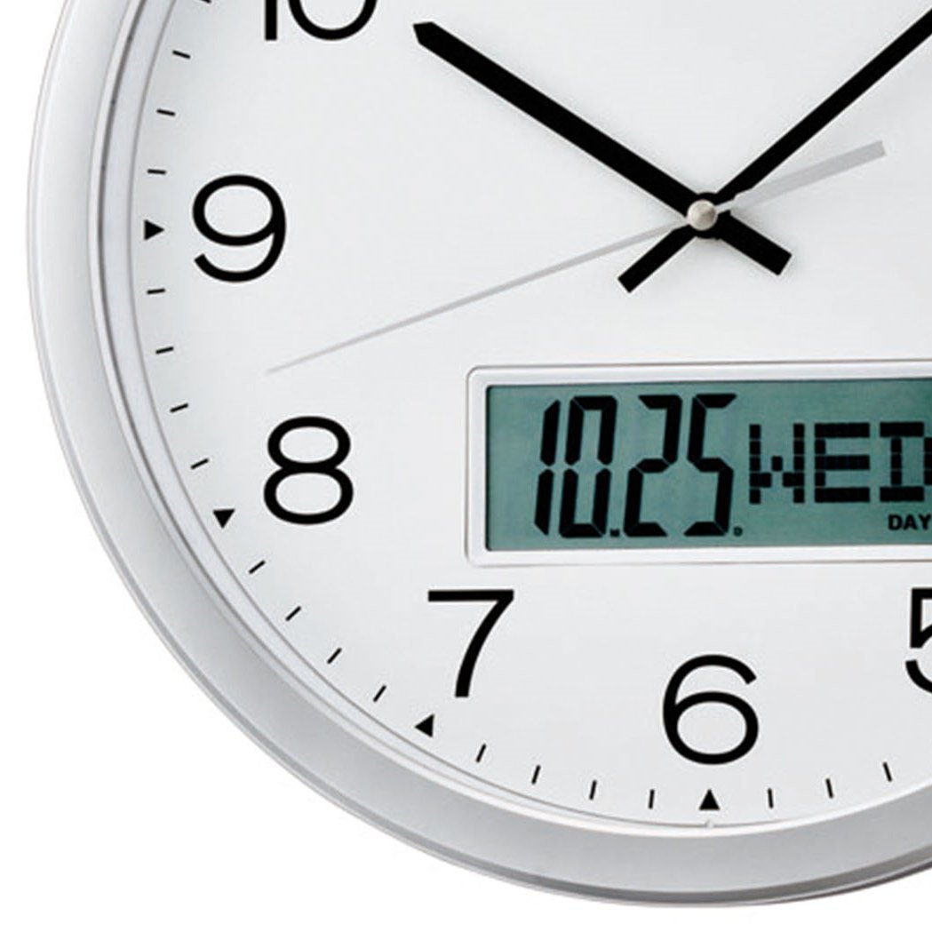 Buy Seiko Morgan Analogue with Digital Calendar Wall Clock 35cm – Oh Clocks