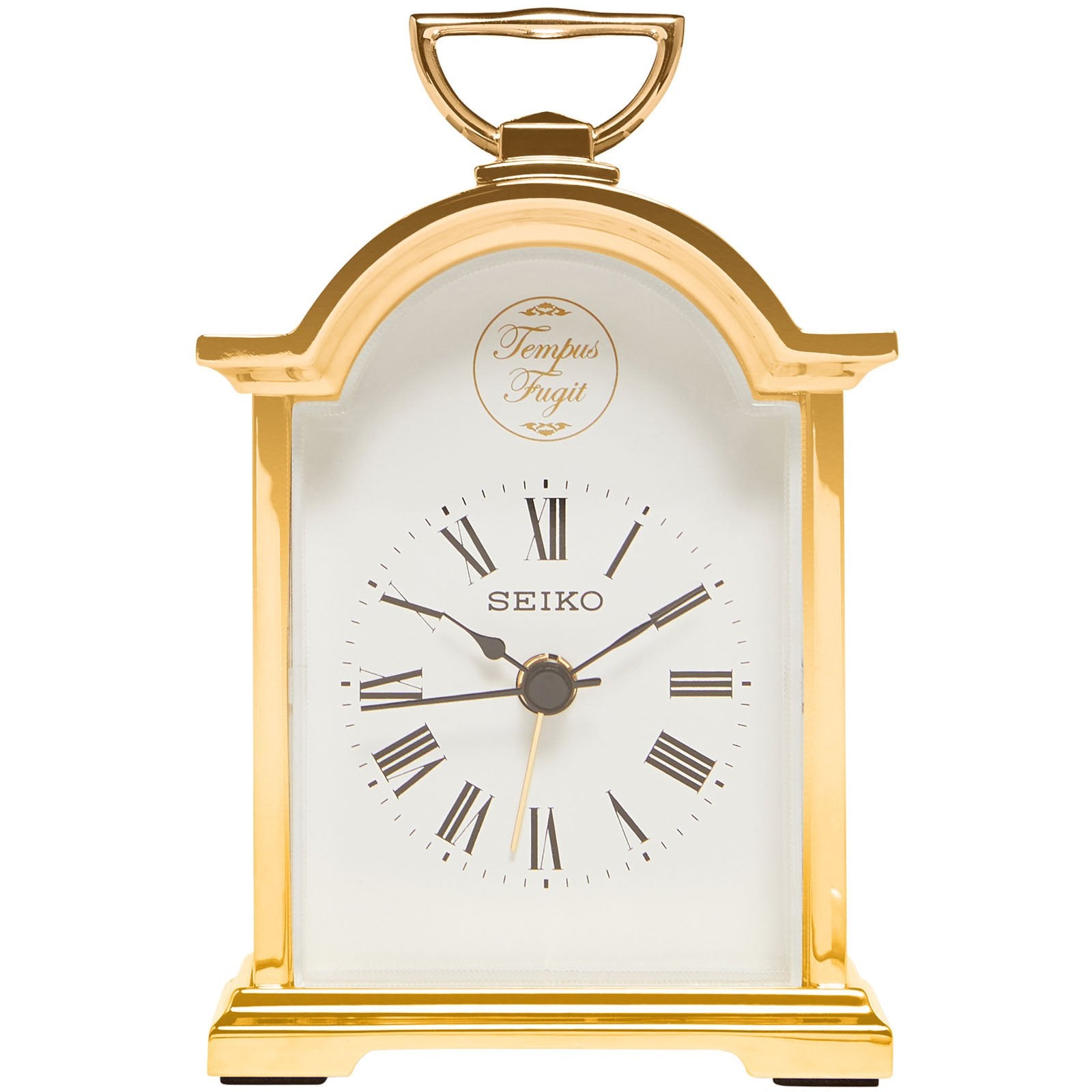 Buy Seiko Paxton Gold Metal Carriage Mantel Alarm Clock 11cm – Oh Clocks