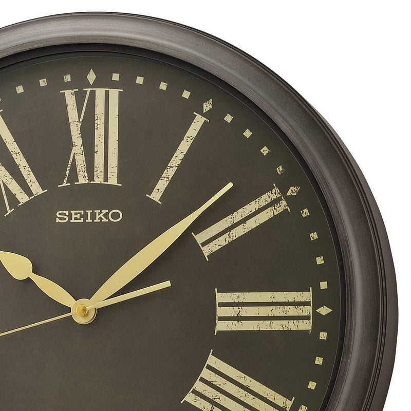 Buy Seiko Peterson Outdoor Wall Clock Antique Black 41cm Online – Oh Clocks