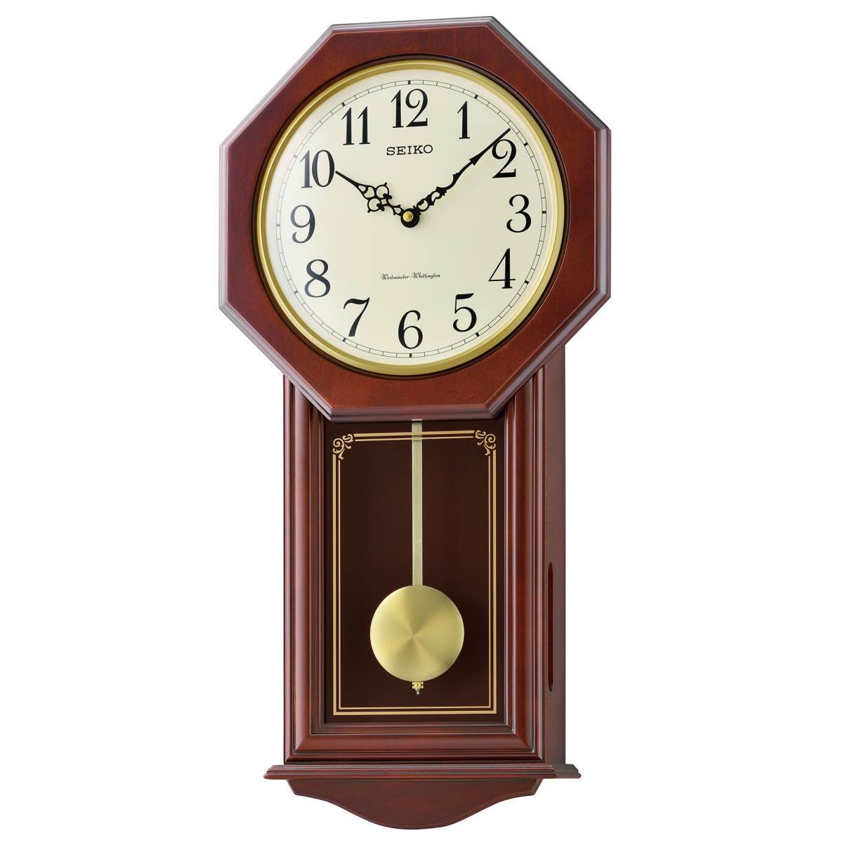 Buy Seiko Reinold Wooden Pendulum Chiming Wall Clock 60cm Online Oh Clocks