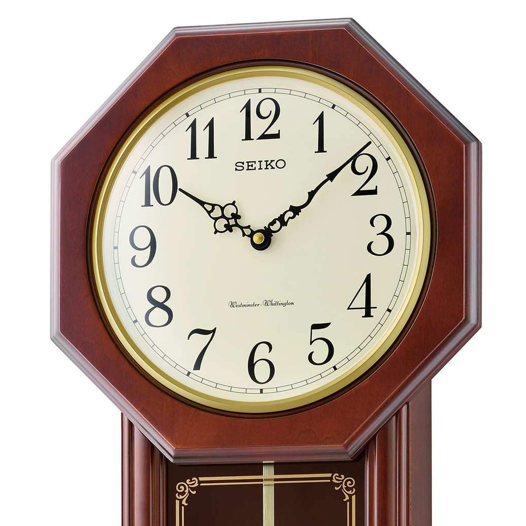 Buy Seiko Reinold Wooden Pendulum Chiming Wall Clock 60cm Online – Oh Clocks