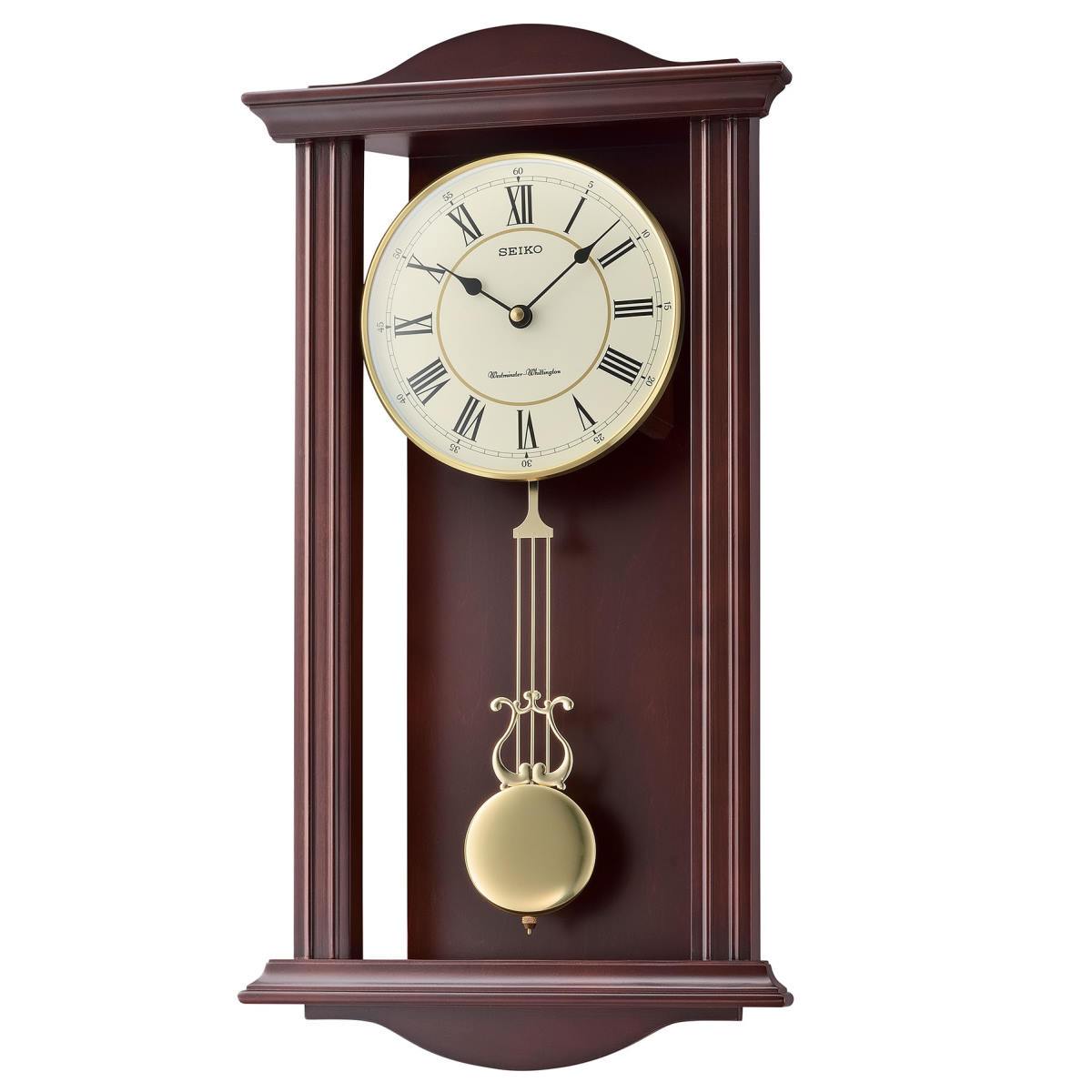 Buy Seiko Reyes Wooden Pendulum Chiming Wall Clock 57cm Online – Oh Clocks