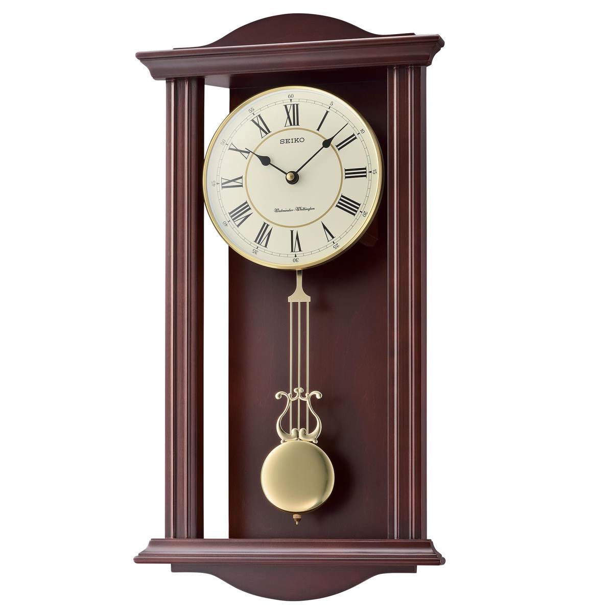 Buy Seiko Reyes Wooden Pendulum Chiming Wall Clock 57cm Online