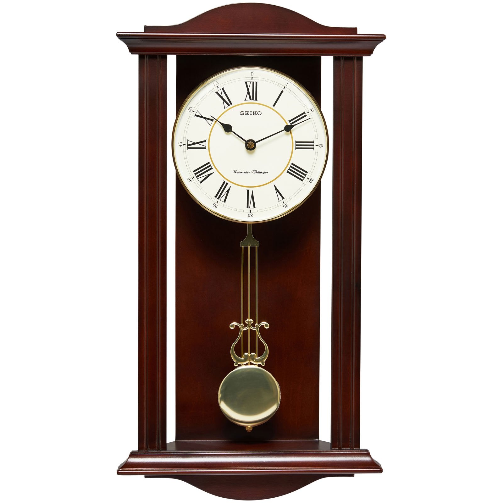 Buy Seiko Reyes Wooden Pendulum Chiming Wall Clock 57cm Online – Oh Clocks