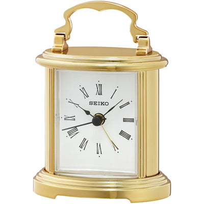 Buy Seiko Audrey Elegant Gold Carriage Desk Alarm Clock 14cm – Oh Clocks