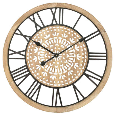 Carved Industro Hamptons Wall Clock, 60cm, Oh Clocks