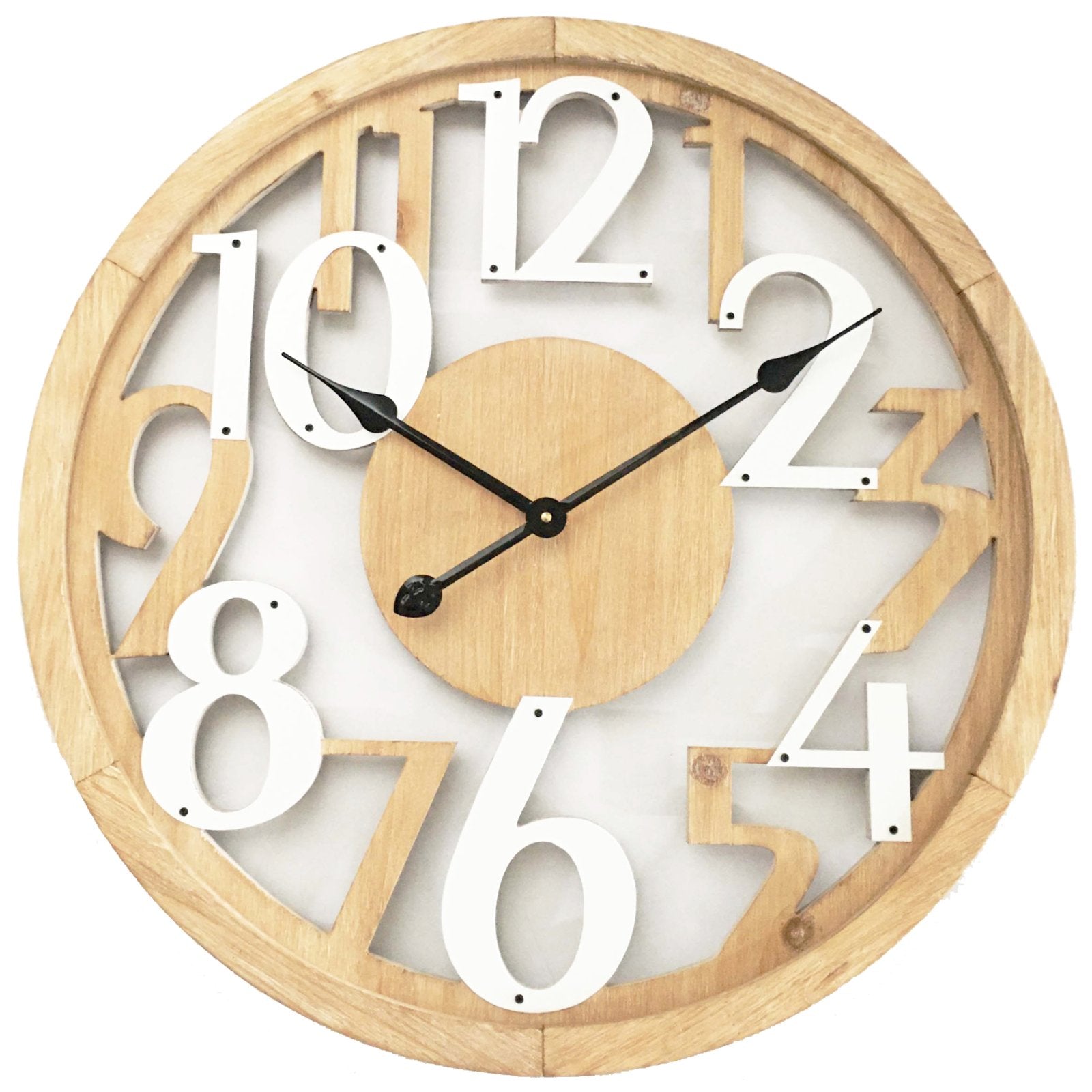 Buy Hamptons Neutral And White Floating Wall Clock 60cm Online Oh Clocks