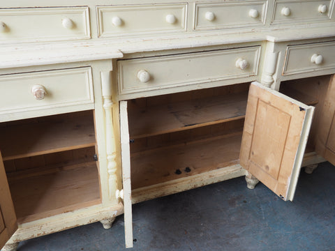 Shabby Chic Country Kitchen Large Pine Welsh Dresser Painted White