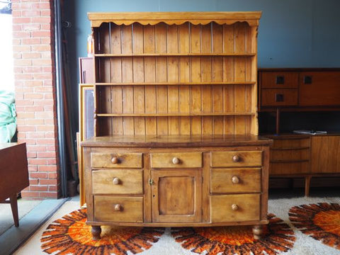 Victorian Pine Welsh Dresser Storage Rustic Shabby Chic Erfmann