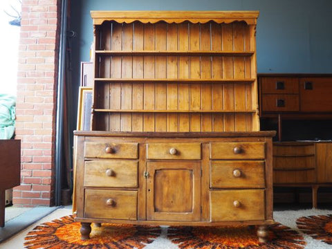 Victorian Pine Welsh Dresser Storage Rustic Shabby Chic Erfmann