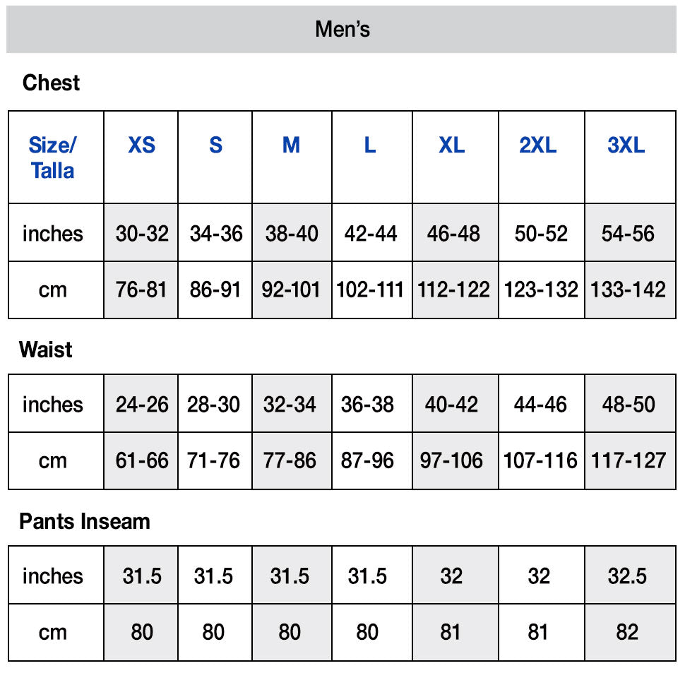 champion men's sweatshirt size chart