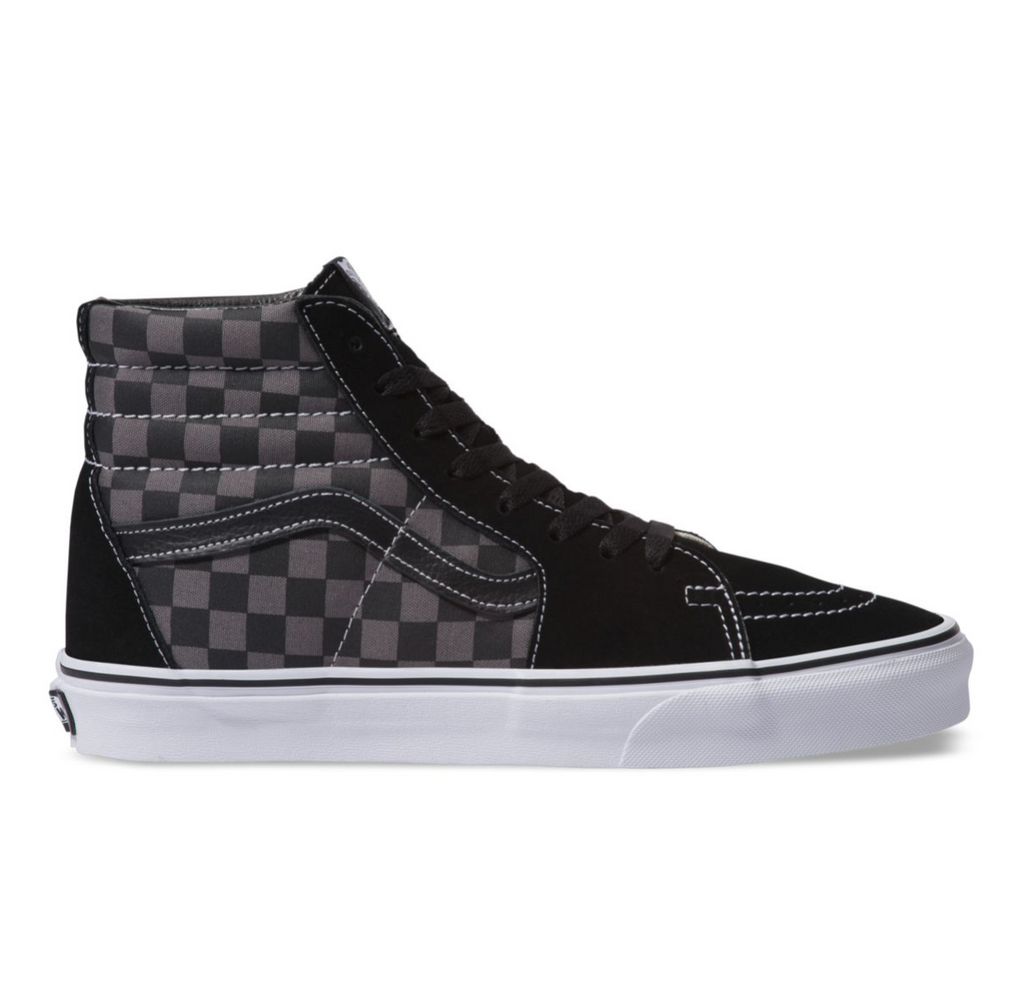 black on black checkered vans