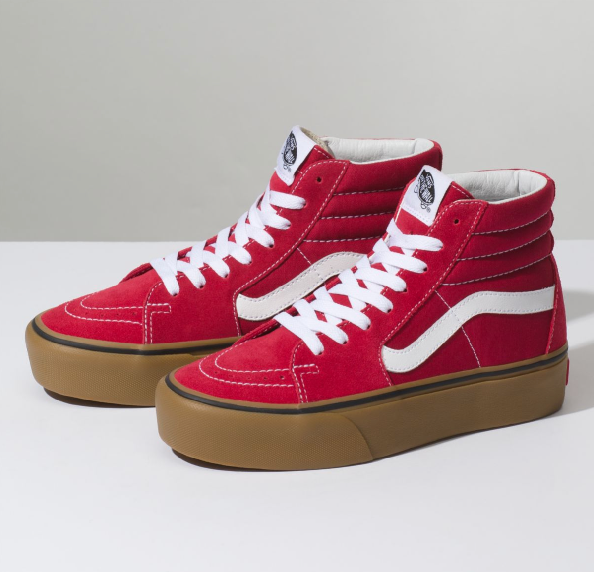 platform vans red