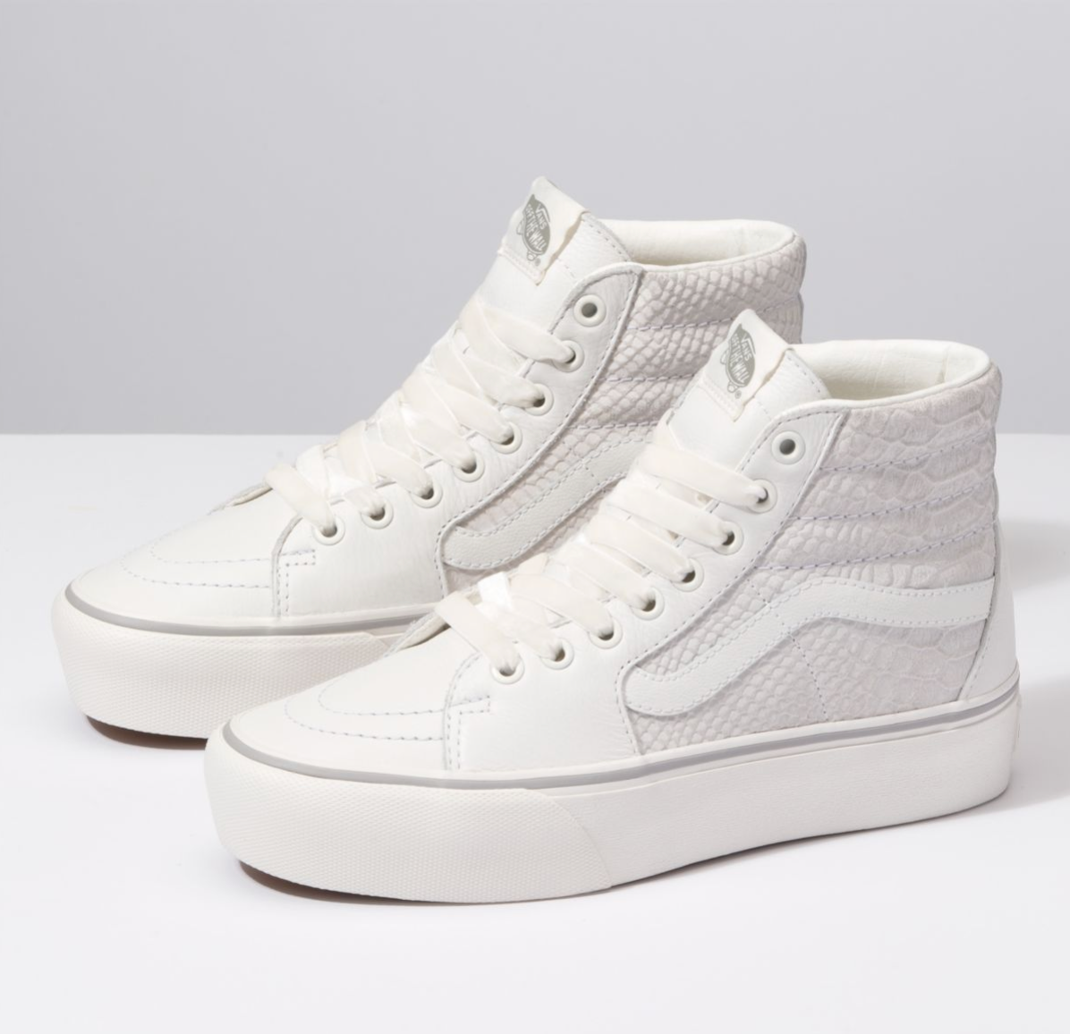 Get - white snakeskin platform vans 