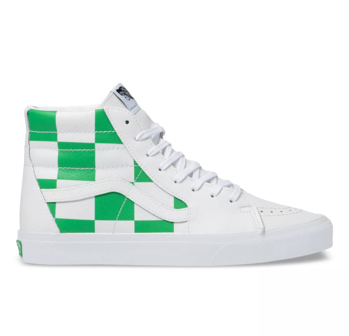 green and white high top vans cheap online