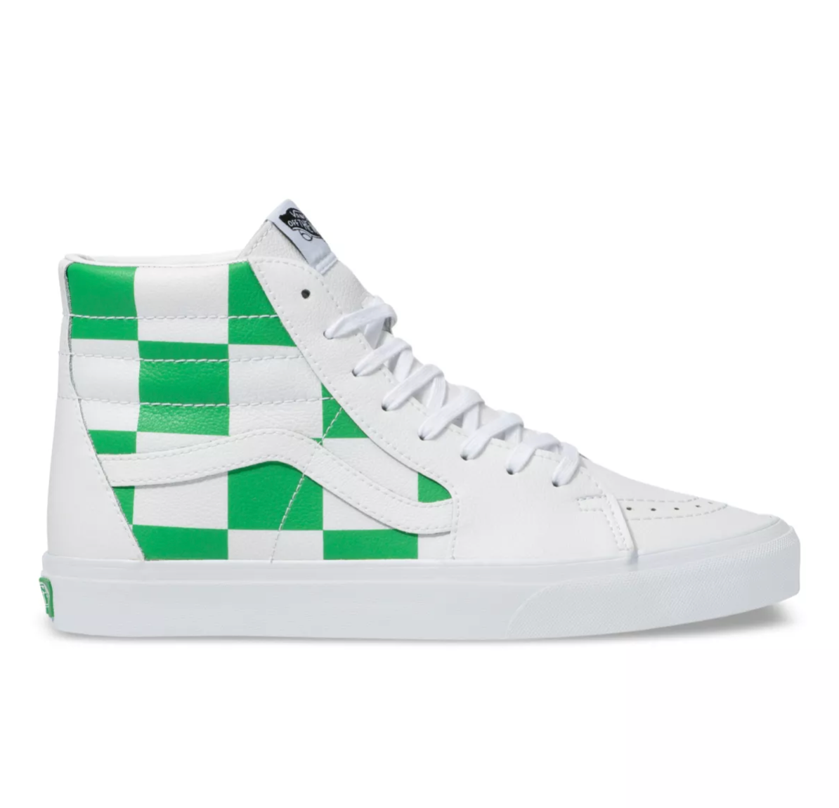 green and white high top vans