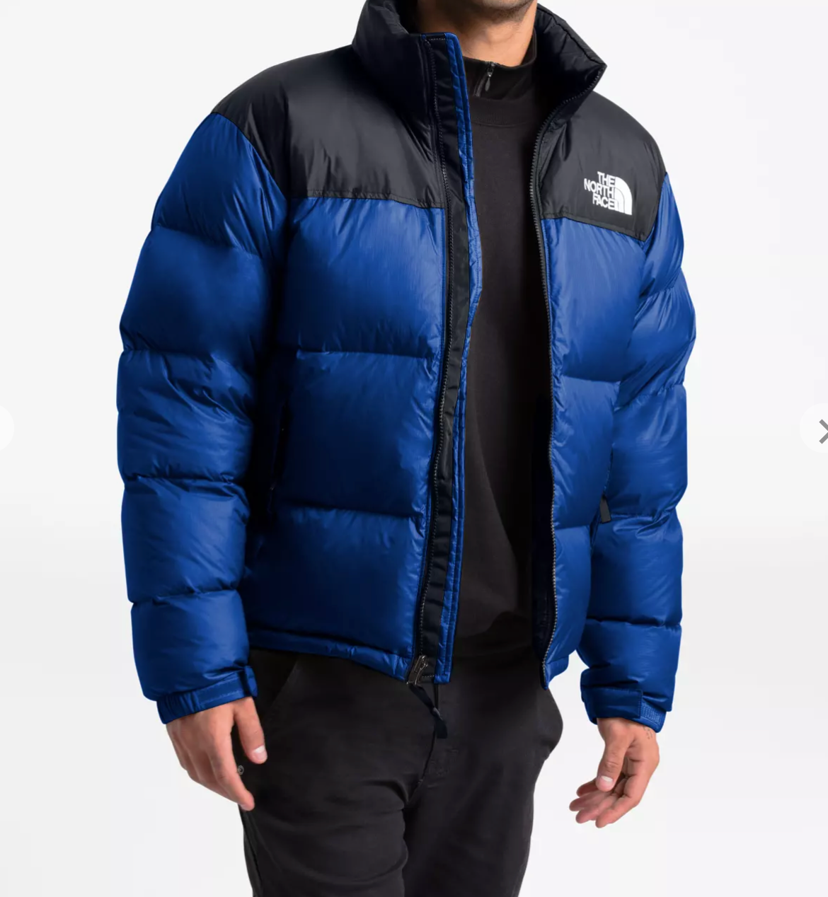 north face puffer blue and black