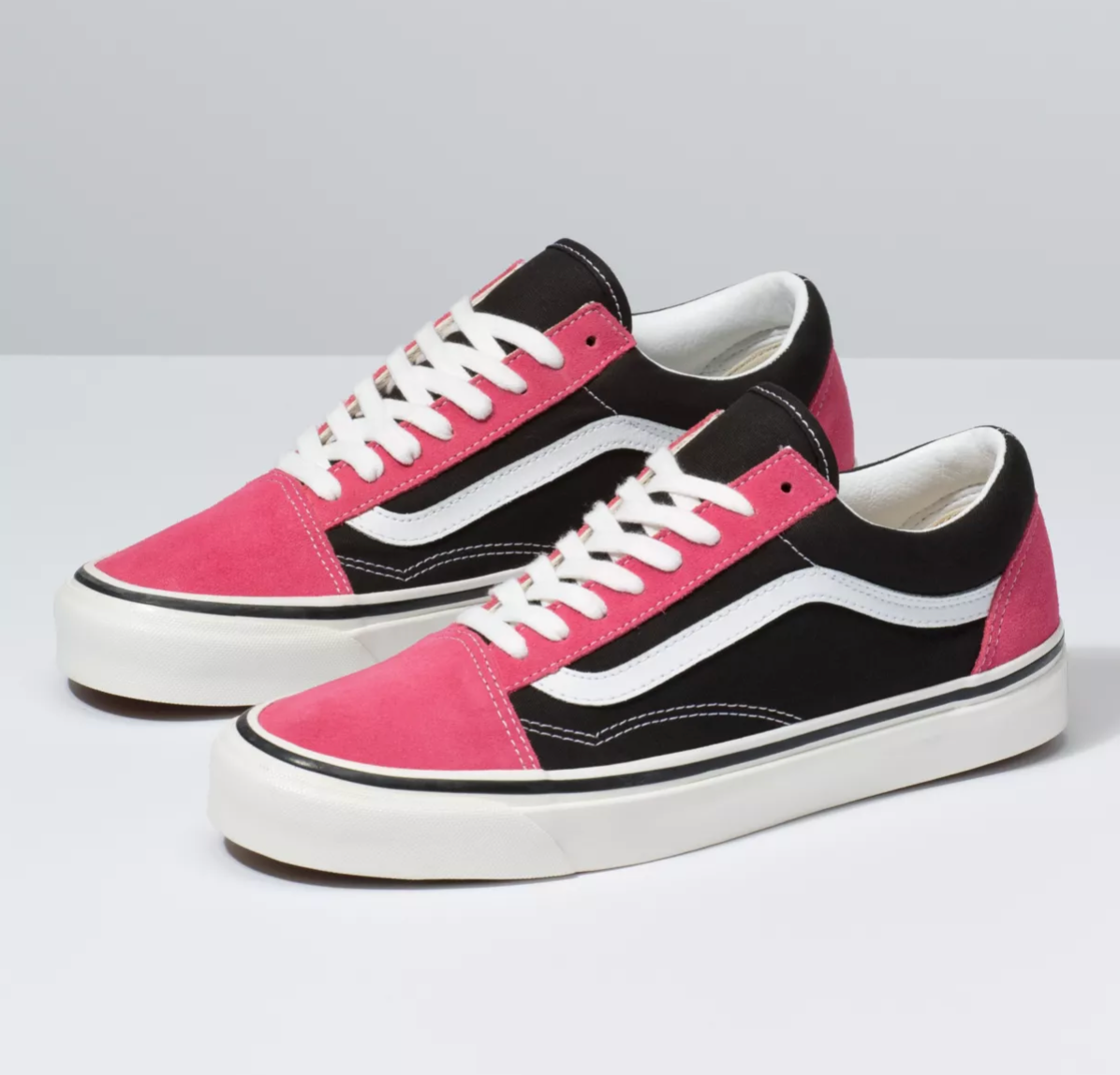 vans old skool pink and black