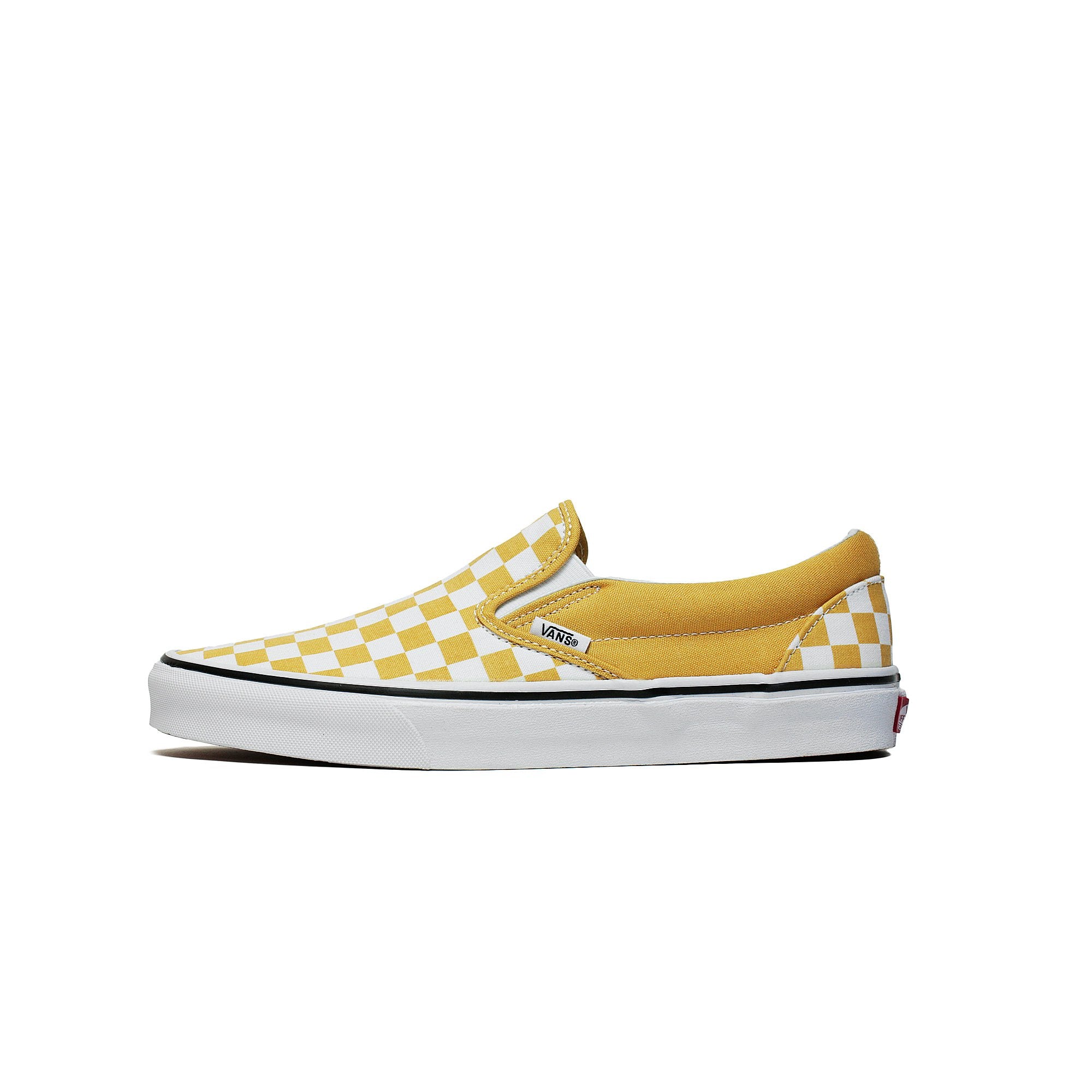 checkered yellow slip on vans