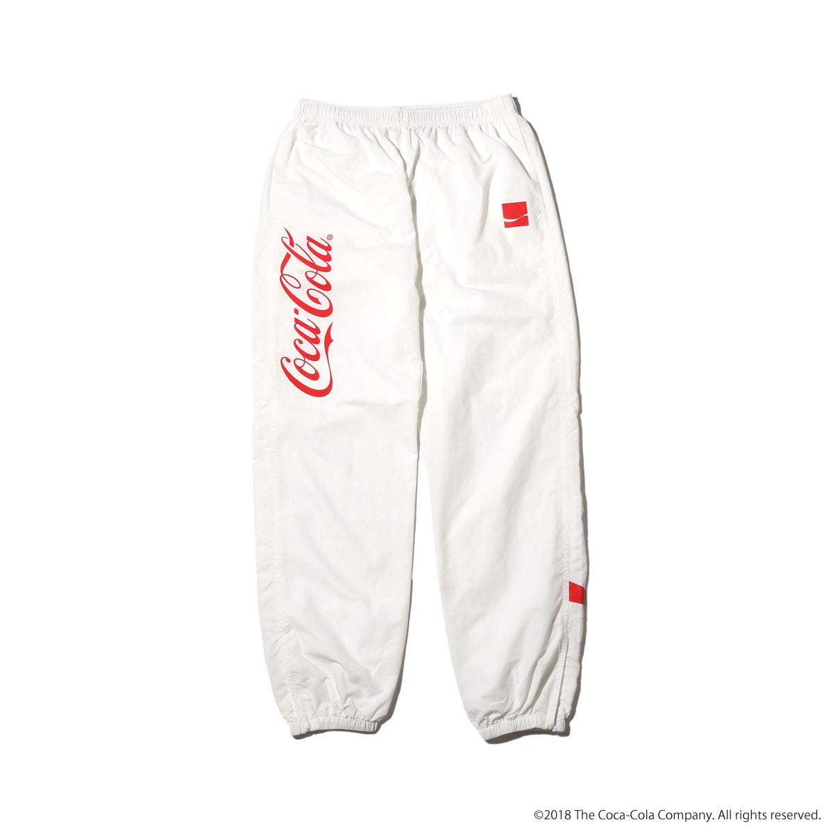 white nylon sweatpants