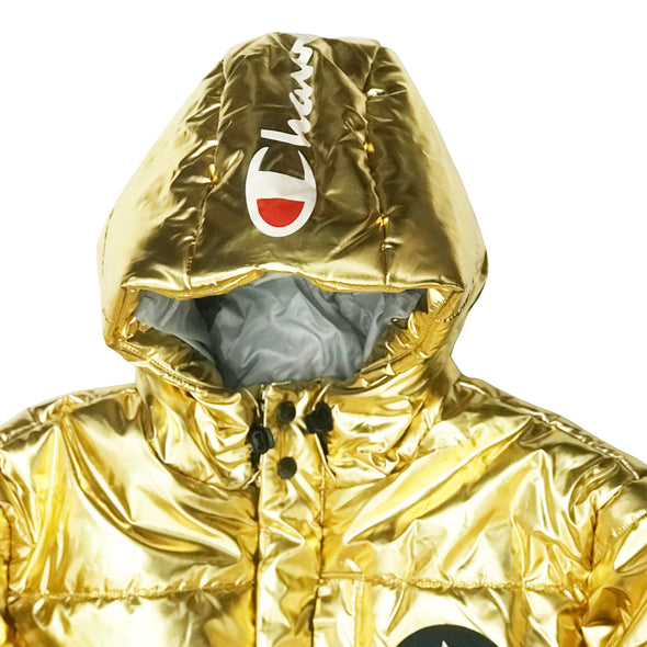 champion metallic gold puffer jacket