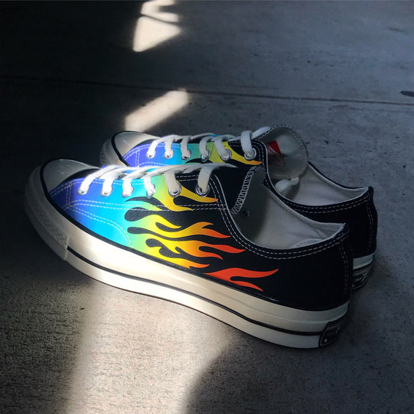 rainbow flame converse