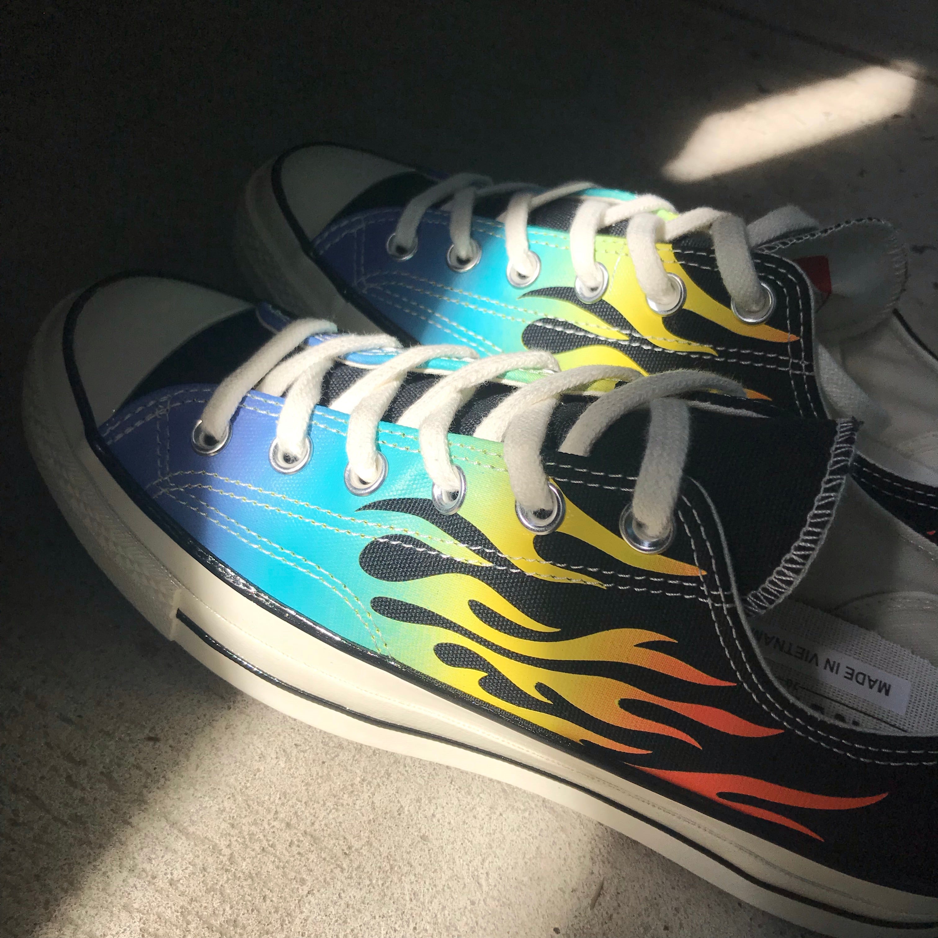 rainbow flame converse