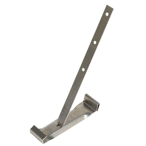 strap gutter hanger with hidden hanger for gutters that hang from the roof drip edge